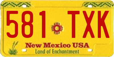 NM license plate 581TXK