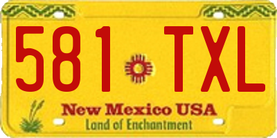 NM license plate 581TXL