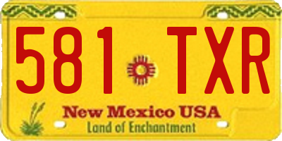 NM license plate 581TXR