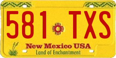 NM license plate 581TXS