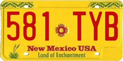 NM license plate 581TYB