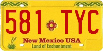 NM license plate 581TYC