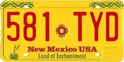 NM license plate 581TYD