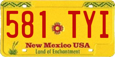 NM license plate 581TYI