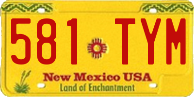 NM license plate 581TYM