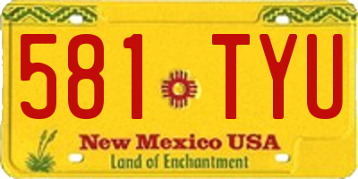 NM license plate 581TYU