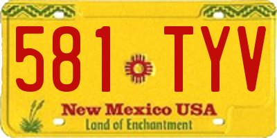 NM license plate 581TYV