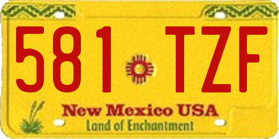 NM license plate 581TZF