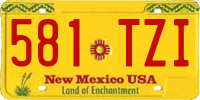 NM license plate 581TZI