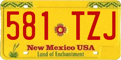 NM license plate 581TZJ