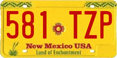 NM license plate 581TZP