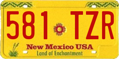 NM license plate 581TZR