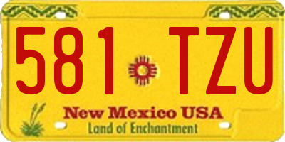 NM license plate 581TZU