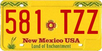 NM license plate 581TZZ