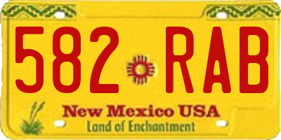 NM license plate 582RAB