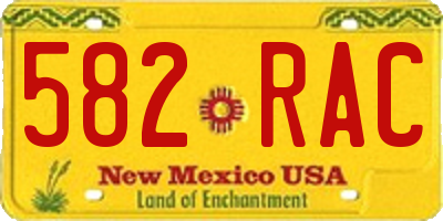 NM license plate 582RAC