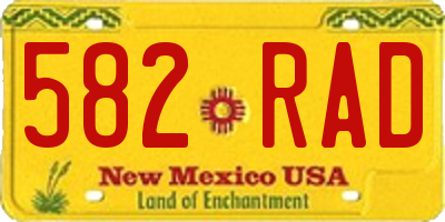 NM license plate 582RAD