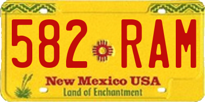 NM license plate 582RAM