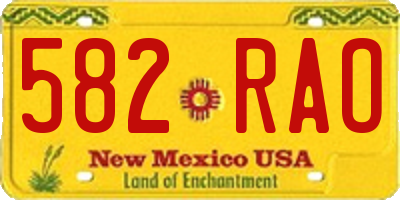 NM license plate 582RAO