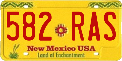 NM license plate 582RAS