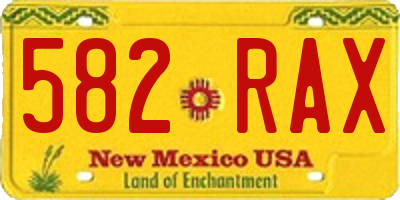 NM license plate 582RAX