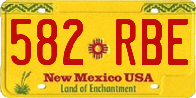 NM license plate 582RBE