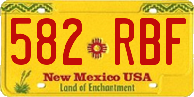 NM license plate 582RBF