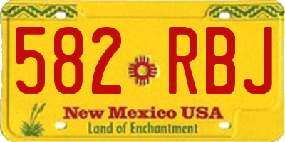 NM license plate 582RBJ