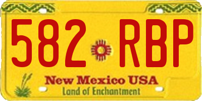 NM license plate 582RBP