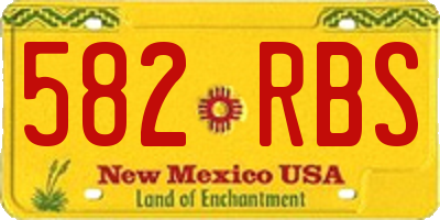 NM license plate 582RBS