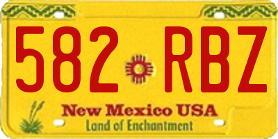 NM license plate 582RBZ