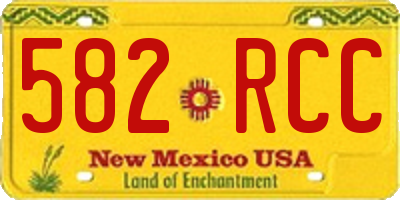 NM license plate 582RCC