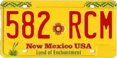 NM license plate 582RCM