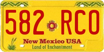 NM license plate 582RCO
