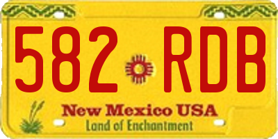 NM license plate 582RDB