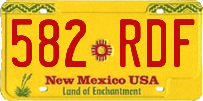 NM license plate 582RDF