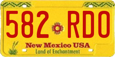 NM license plate 582RDO