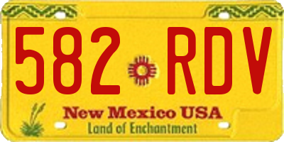 NM license plate 582RDV