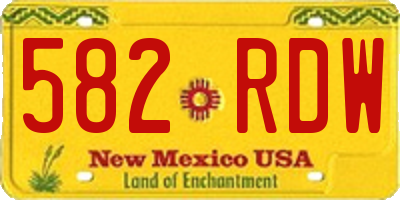 NM license plate 582RDW