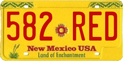 NM license plate 582RED