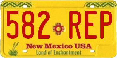 NM license plate 582REP