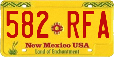 NM license plate 582RFA
