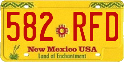 NM license plate 582RFD