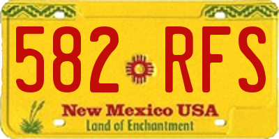 NM license plate 582RFS