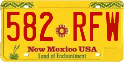NM license plate 582RFW