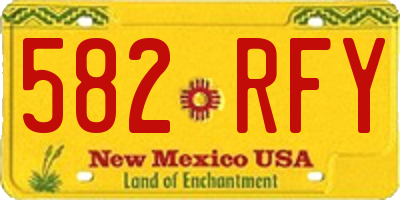 NM license plate 582RFY