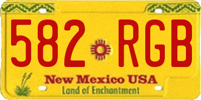 NM license plate 582RGB