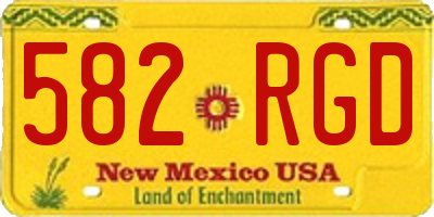 NM license plate 582RGD