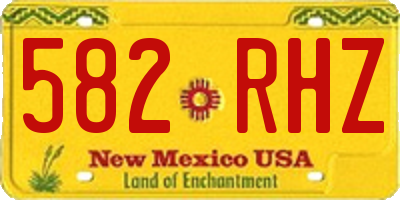 NM license plate 582RHZ