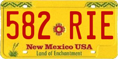 NM license plate 582RIE